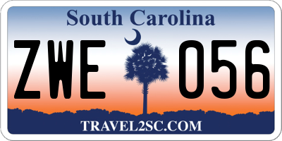 SC license plate ZWE056