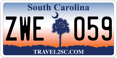 SC license plate ZWE059