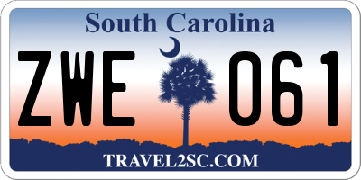 SC license plate ZWE061