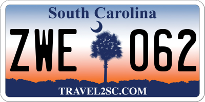 SC license plate ZWE062