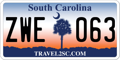 SC license plate ZWE063