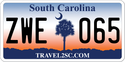 SC license plate ZWE065