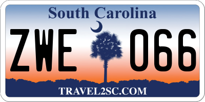 SC license plate ZWE066