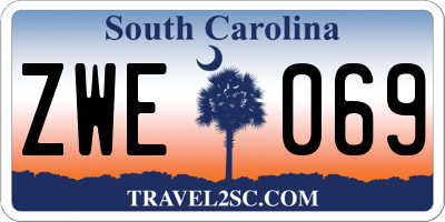 SC license plate ZWE069