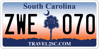 SC license plate ZWE070