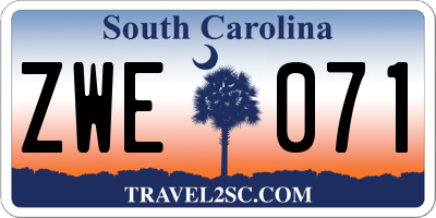 SC license plate ZWE071