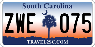 SC license plate ZWE075