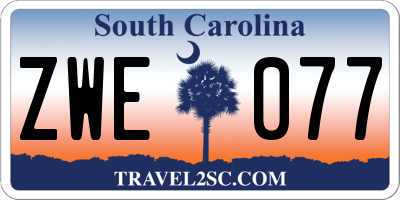 SC license plate ZWE077