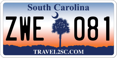 SC license plate ZWE081