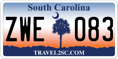 SC license plate ZWE083