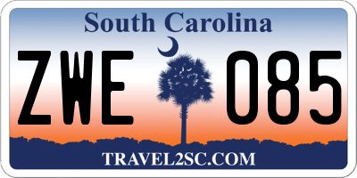 SC license plate ZWE085