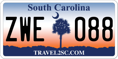 SC license plate ZWE088