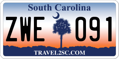 SC license plate ZWE091