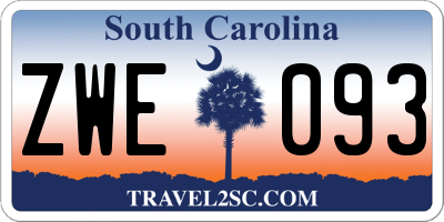 SC license plate ZWE093