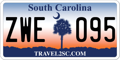 SC license plate ZWE095