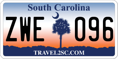 SC license plate ZWE096