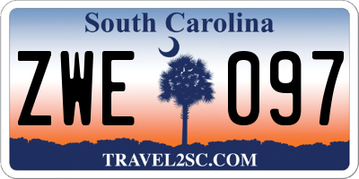 SC license plate ZWE097