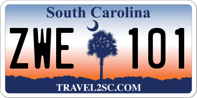 SC license plate ZWE101