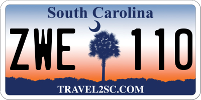 SC license plate ZWE110
