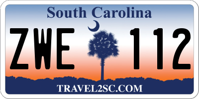 SC license plate ZWE112
