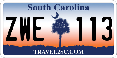SC license plate ZWE113