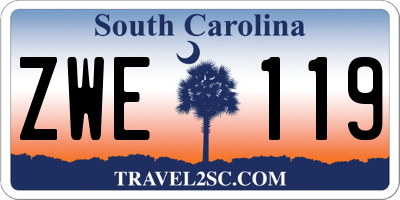 SC license plate ZWE119