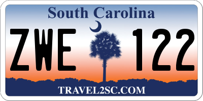 SC license plate ZWE122