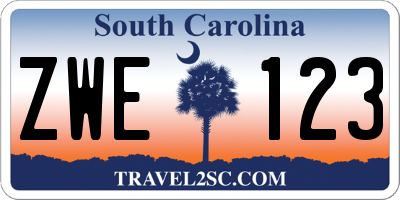 SC license plate ZWE123