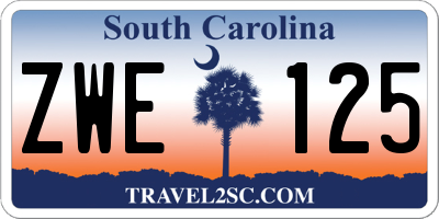 SC license plate ZWE125