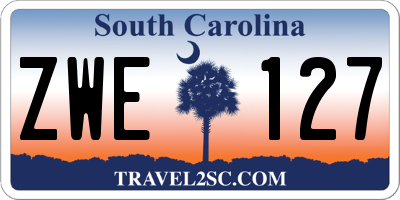 SC license plate ZWE127