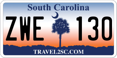 SC license plate ZWE130