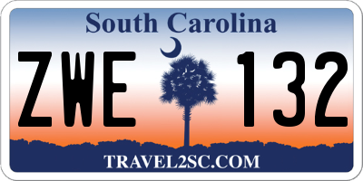 SC license plate ZWE132