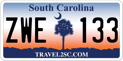 SC license plate ZWE133