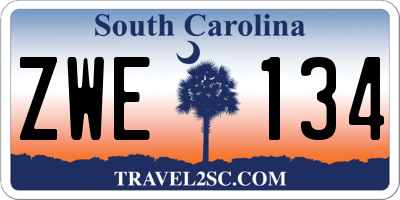 SC license plate ZWE134