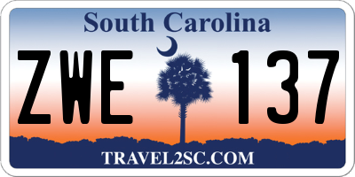 SC license plate ZWE137
