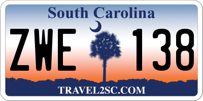 SC license plate ZWE138