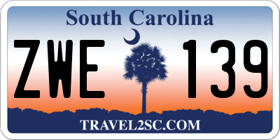 SC license plate ZWE139