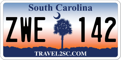 SC license plate ZWE142