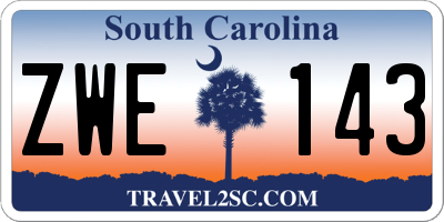 SC license plate ZWE143