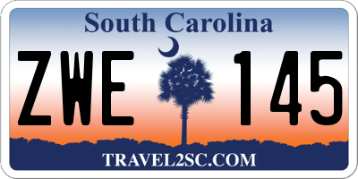 SC license plate ZWE145