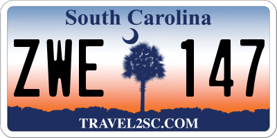SC license plate ZWE147