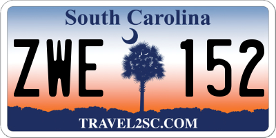 SC license plate ZWE152