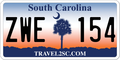 SC license plate ZWE154