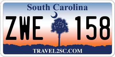 SC license plate ZWE158