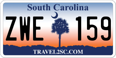 SC license plate ZWE159