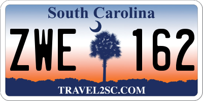 SC license plate ZWE162