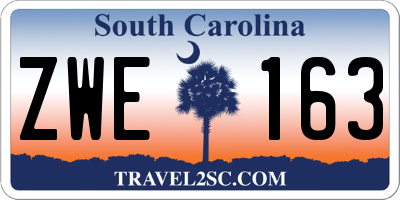 SC license plate ZWE163