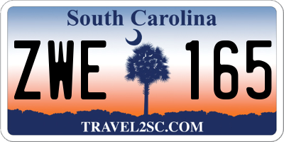 SC license plate ZWE165