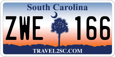 SC license plate ZWE166