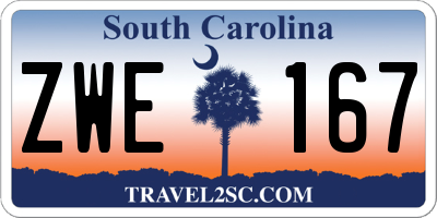 SC license plate ZWE167